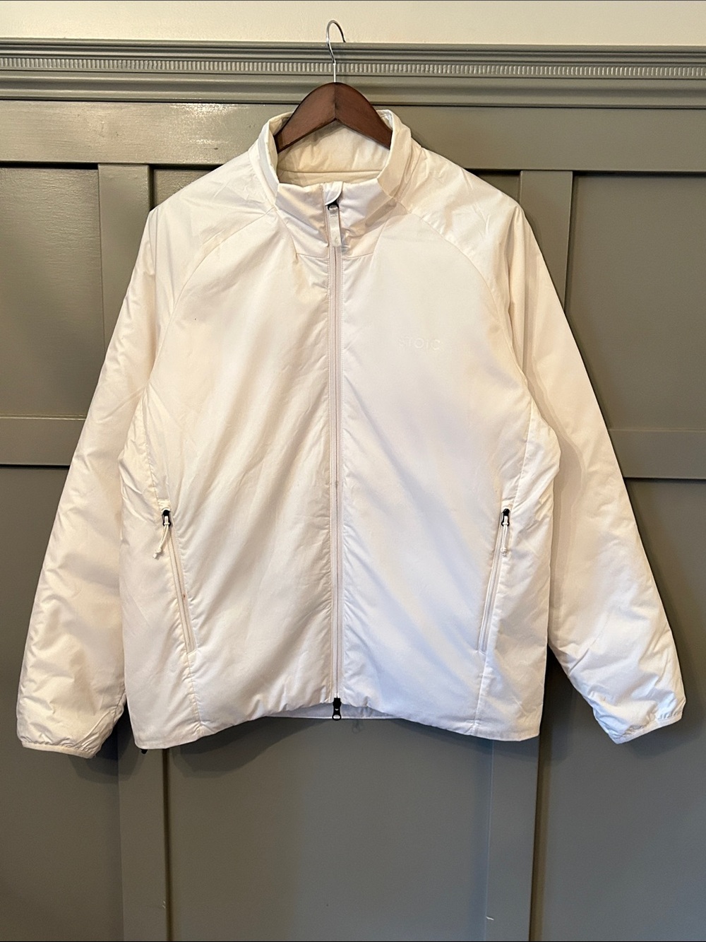 Stoic Insulated Puffer Jacket Coat Full Zip White Size Large
